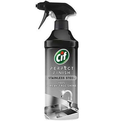Cif Spray Stainless Steel 435ml - With Cif Spray Stainless Steel stubborn dirt fingerprints, watermarks and grease are removed